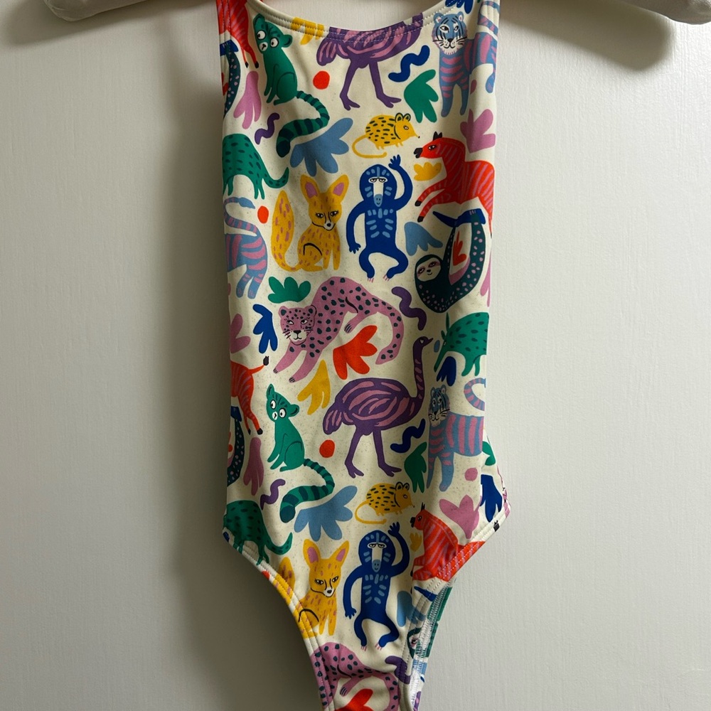 Boden Multicolor Animal Print Bodysuit 4-5Y